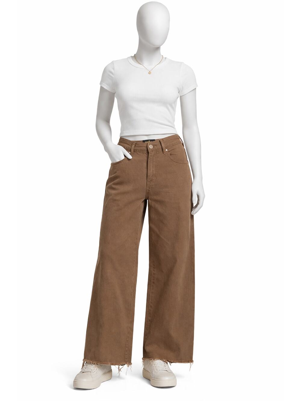 Afends Hemp Organic Cotton Pants 28x23 Brown Wide Leg Raw Hem Streetwear boho